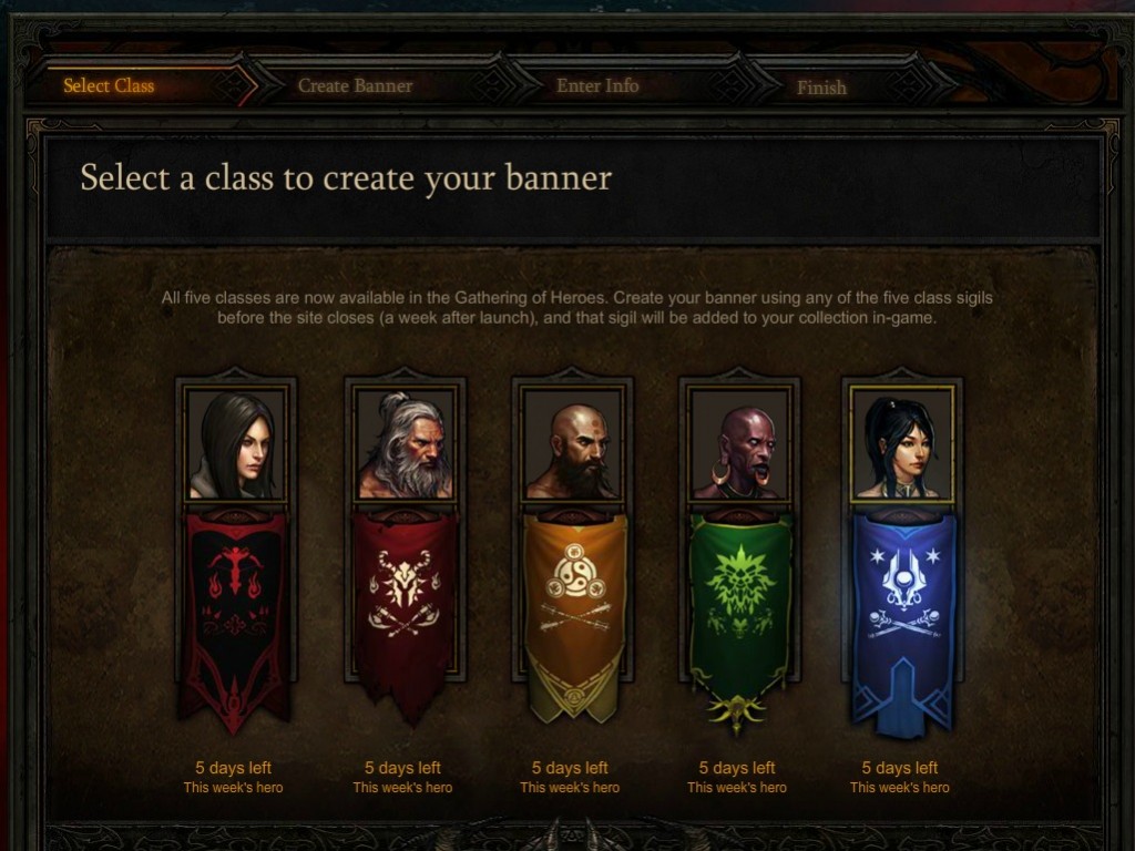 Gamerschoice - Diablo 3 Klassenauswahl fuer eigenen Banner